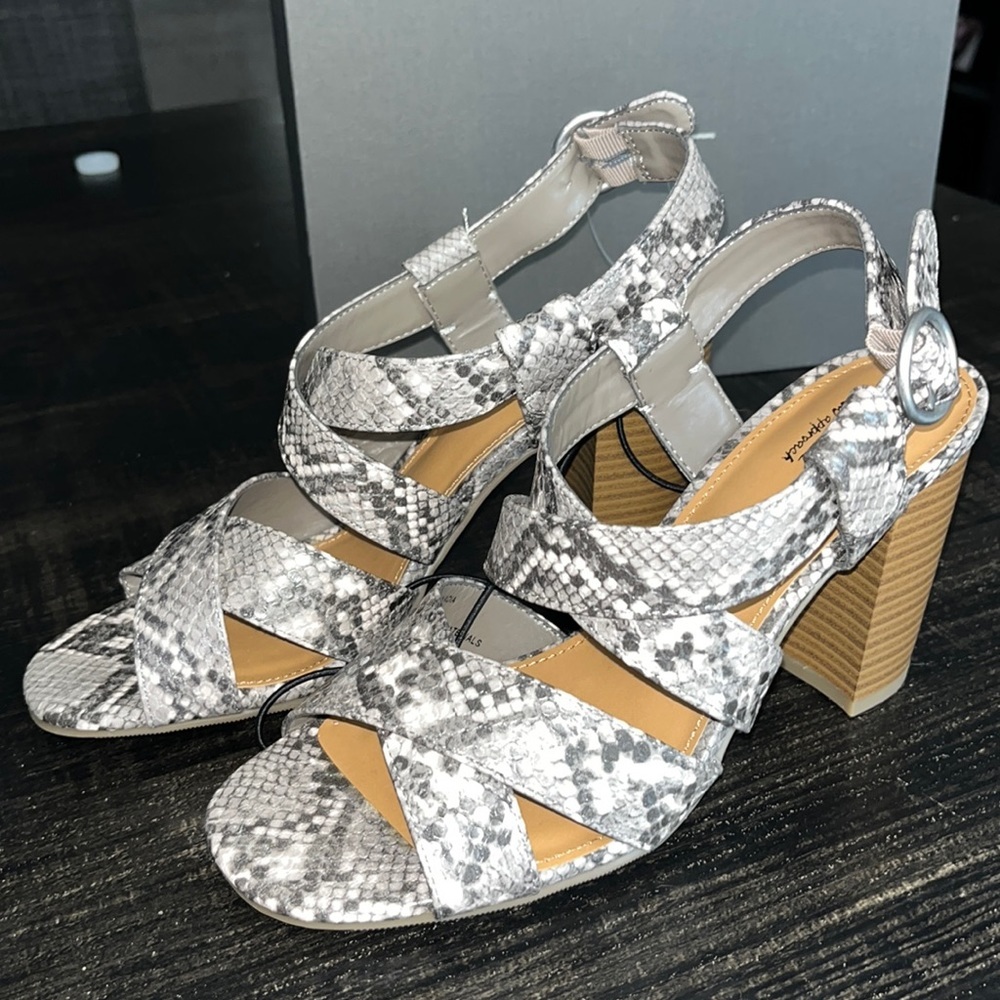 A.N.A Snake Skin Block Heels